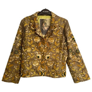 Johnny Was Biya Embroidered Floral Cropped Blazer Jacket  Size S Boho Artsy READ